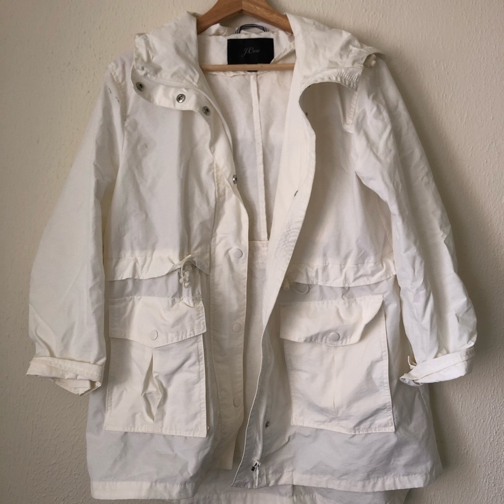 J.Crew Petite Perfect White Raincoat